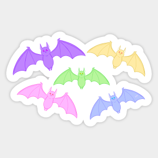 Kawaii Pastel Halloween Bat Design Sticker